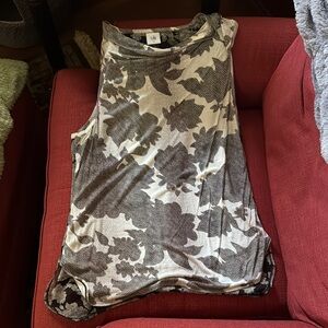 CAbi Brown and Tan Sleeveless Muscle Tee